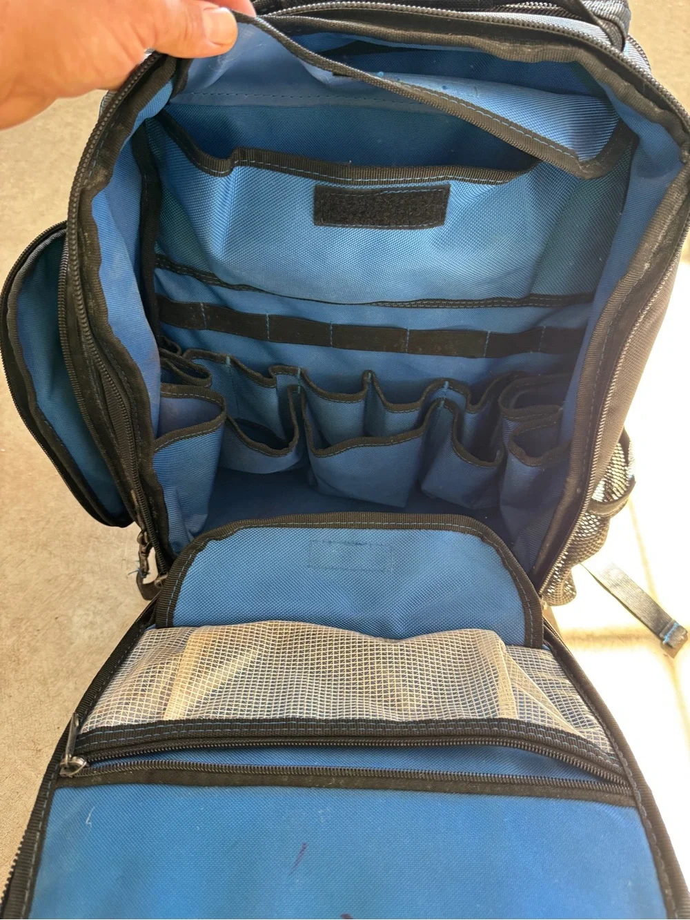 Kobalt Black and Blue Durable Tool Backpack